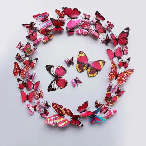 12 pcs 3D Butterfly Wall Stickers Art Decal Home Room Decorations Decor Kids UK~ - Furniture4Design