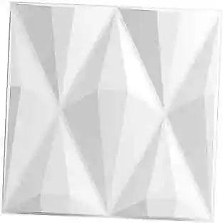 12 PCS Diamond Design 3D Wall Panels Peel and Stick, 19.7" x 19.7", PVC White - Furniture4Design