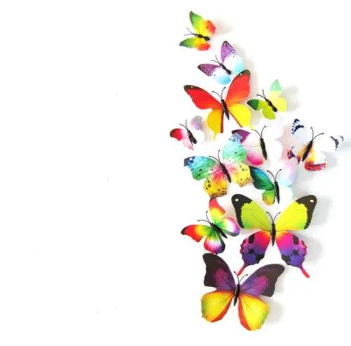 12-Piece 3D Butterfly Wall Stickers - PVC Art Decals for Home Decor Mural - Furniture4Design