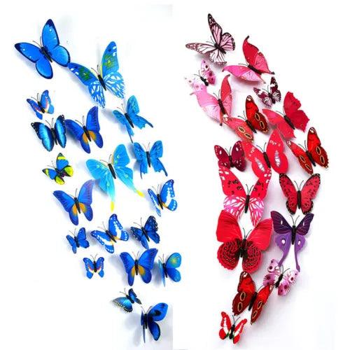 12 x 3D Butterfly Wall Stickers Home Decor Room Decoration Sticker Bedroom Gir — - Furniture4Design