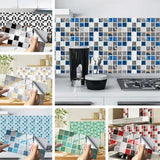 12/24/48 Pcs Self Adhesive Mosaic Tile Sticker Waterproof Bathroom Wall Stickers - Furniture4Design