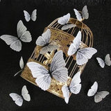 12Pc 3D Butterfly Wall Decal Removable Sticker Bathroom Bedroom Home Decor Black - Furniture4Design