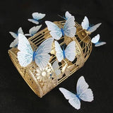 12Pc 3D Butterfly Wall Decal Removable Sticker Bathroom Bedroom Home Decor Blue - Furniture4Design