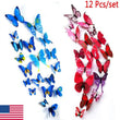 12Pc 3D Butterfly Wall Stickers Removable Mural Decals DIY Art Home Decoration ‖ - Furniture4Design