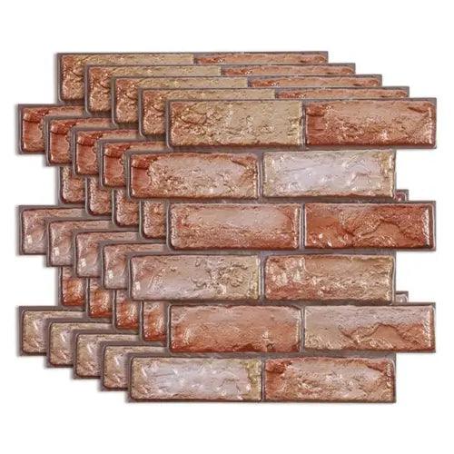 12pcs 3D Brick Wall Sticker Self Adhesive PVC Wallpaper Waterproof Bathroom Home - Furniture4Design