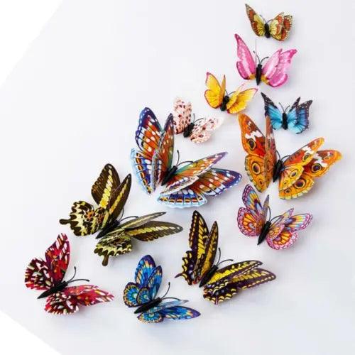 12pcs 3D Butterfly Design Decal Art Wall Stickers Room Magnetic Home Decor - Furniture4Design