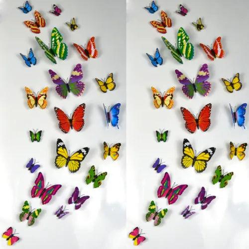 12PCS 3D Butterfly DIY Art Magnet Wall Sticker Home Decal Room Mural Xmas Decor* - Furniture4Design