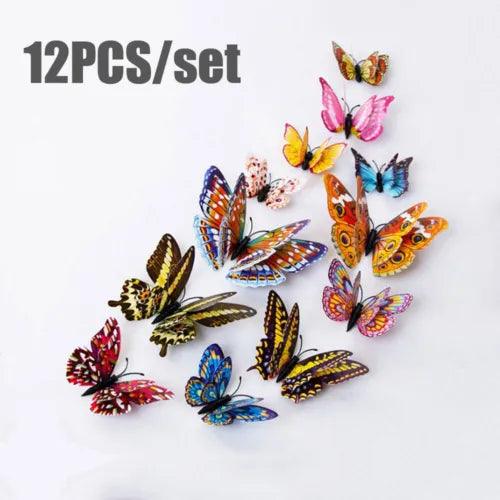 12Pcs 3D Butterfly Wall Sticker Decal Removable Sticker Bedroom DIY Art Decor - Furniture4Design