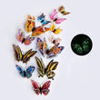 12Pcs 3D Butterfly Wall sticker Decal Removable Sticker Luminous Bedroom Decor - Furniture4Design