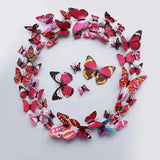 12Pcs 3D Butterfly Wall Stickers Fridge Magnet Art Design Decal Kids Home Decor - Furniture4Design