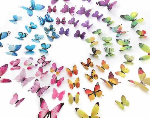 12Pcs 3D Butterfly Wall Stickers Magnetic Decals Home Room Decor US - Furniture4Design