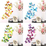 12pcs Decal Wall Stickers Home Decorations 3D Butterfly Rainbow - Furniture4Design