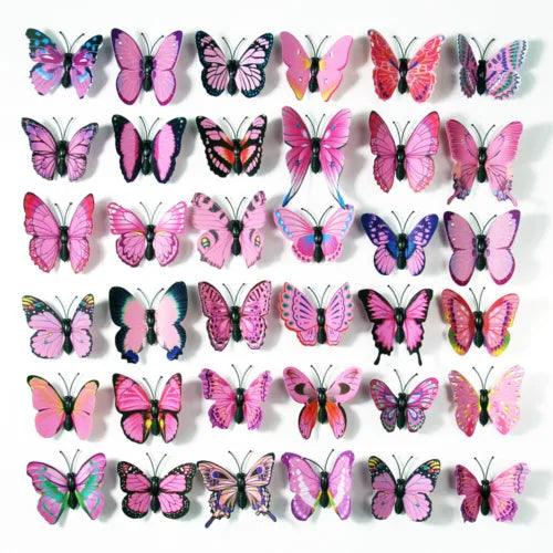 12pcs DIY 3D House Decoration Stereo Butterflies Stickers Wall Art - Furniture4Design