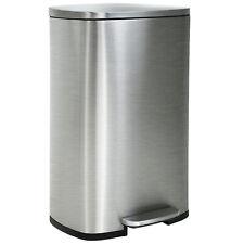 13 Gallon/50 Liter Trash Can with Lid Step, Fingerprint-Proof Kitchen Trash Bin - Furniture4Design