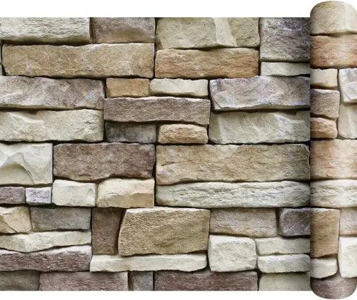 15.7 Inch Peel and Stick Wallpaper Stone Brick Wallpaper Self Adhesive 3D Brick - Furniture4Design