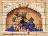 16 x 12 Mural Tumbled Marble Grape Backsplash Tile #110 - Furniture4Design