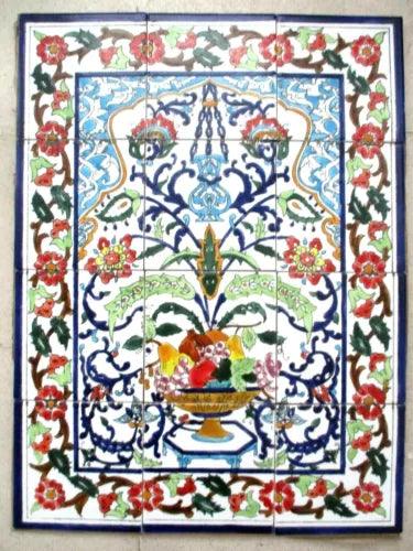 18" x 24" Ceramic tile art Mosaic wall mural Panel Fruit floral BACKSPLASH - Furniture4Design