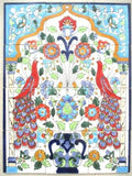 18" x 24 Ceramic tile art Mosaic wall mural PEACOCKS floral BACKSPLASH - Furniture4Design