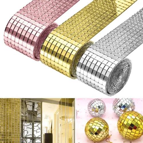 1M Adhesive Sticker Glass Mosaic Tiles Mirror Mini Square Sheet Wall Decal DIY - Furniture4Design