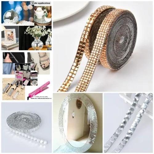 1M Mirror Mosaic Tiles Self-adhesive Crystal Diamond Glass Wall Sticker Supplies - Furniture4Design