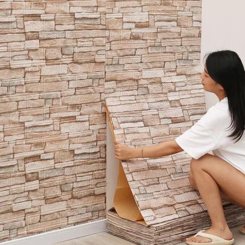 1Pcs 77cm*70cm 3D Wall Sticker Imitation Brick Bedroom Home Decor Waterproof Sel - Furniture4Design