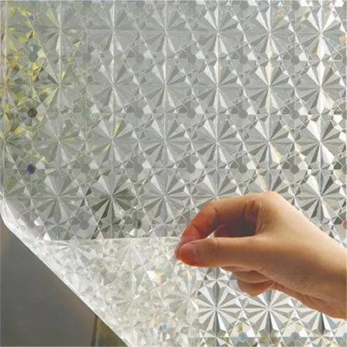 1x Bathroom Floral Casement Film No Glue 3D Static Home Decor Sticker Anti UV - Furniture4Design