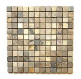 1x1 Harmony Slate Tumbled Mosaic for Kitchen Fireplace Wall Floor (BOX OF 10) - Furniture4Design