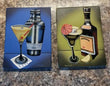 2 Rafuse Cocktail Martini Wall Art Tiles Green & Blue Artwork 3D Cocktails Bar - Furniture4Design