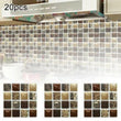 20 * 3D PVC Self Adhesive Mosaic Tile Stickers Kitchen Bathroom Wall Decoration - Furniture4Design