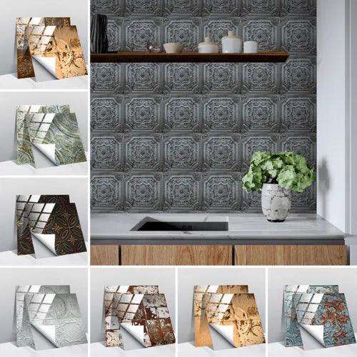 20 x Kitchen Tile Stickers Bathroom Floral Sticker Self-adhesive Wall Home Decor - Furniture4Design