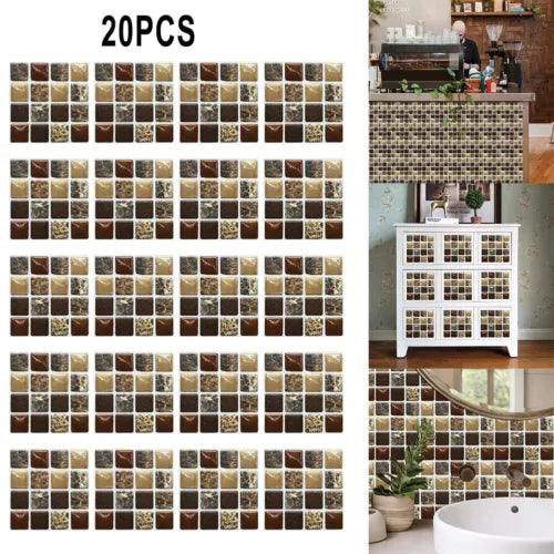 20 X Kitchen Tile Stickers Bathroom Mosaic Sticker Self-adhesive Wall-Home Decor - Furniture4Design