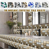 20/50PCS 3D Mosaic Crystal Tile Stickers Waterproof Wall Sticker Kitchen Wall - Furniture4Design