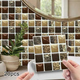 20Pcs 3D Self Adhesive Mosaic Tile-Stickers Kitchen Bathroom Wall Decor 10*10cm - Furniture4Design