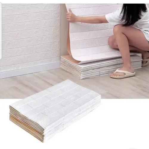 20PCS 3D Tile Brick Wall Sticker Self-adhesive Waterproof PE Foam Panel 70*60cm - Furniture4Design