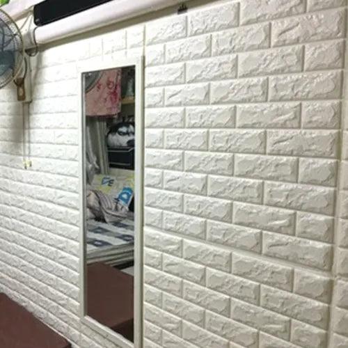 20PCS 3D Tile Brick Wall Sticker Self-adhesive Waterproof PE Foam Panel 70*77cm - Furniture4Design