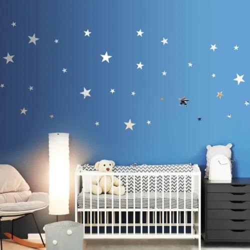 20Pcs 3D Wall Stickers Home Decor DIY Art Mirror Star Decal Bedroom Removable - Furniture4Design