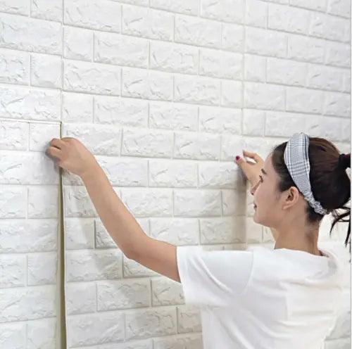 20pcs Waterproof PE Foam DIY 3D Tile Brick Self-adhesive Wall Sticker Wall Decal - Furniture4Design