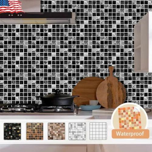 20x Self-adhesive Mosaic Tile Sticker Kitchen 3D Wall Stickers Vinyl Wallpaper - Furniture4Design