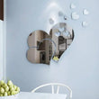 23Pcs Heart Shape Mirror Wall Sticker 3D Art Wall Decal Removable Mirror Wall St - Furniture4Design