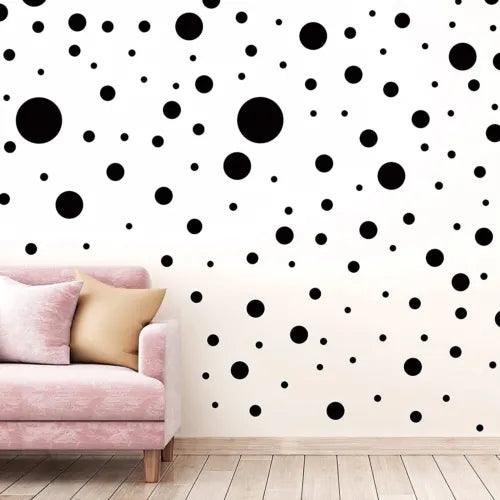 264PC WALL STICKER POLKA DOTS DECAL BLACK VINYL MURAL ART HOME LIVING ROOM DECOR - Furniture4Design