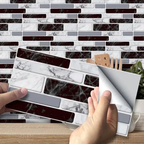 27Pcs Self Adhesive Brick Tile 3D Sticker Home Kitchen Bathroom Wall Stickers - Furniture4Design