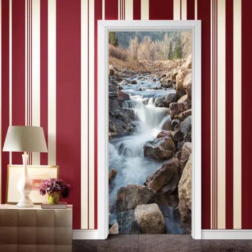 2pcs Creative Wall Stickers 3D Door Wallpaper Mural Self-Adhesive Paper - Furniture4Design