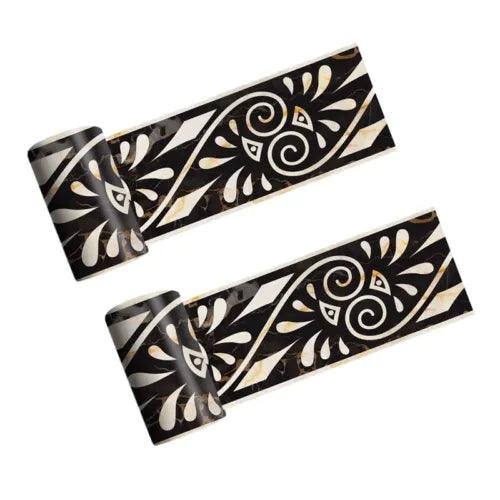 2X 3D Marble Self-Adhesive Greek Pattern Wall Stair Floor Border Tile Kitched - Furniture4Design