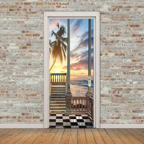 3 D Wall Sticker Door Wallpaper Decals 3d Stickers Mural Water Proof - Furniture4Design