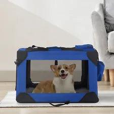 3-Door Portable Folding Soft Dog Crate Dog Kennel Lightweight Foldable Travel - Furniture4Design