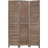 3 Panel Wood Room Divider 4.3 Ft Tall Privacy Wall Divider 67.7" x 16.9" - Furniture4Design