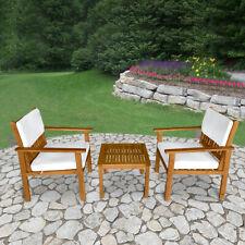 3-Piece Acacia Wood Patio Bistro Set Outdoor Chat Conversation Table Chair Set - Furniture4Design