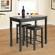 3 Piece Counter Height Dining Table Set with 2 Stools for Bar and Kitchen - Furniture4Design