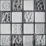 30Pcs 3D Mosaic Tile Stickers, 10 x 10cm Square Wallpaper Self-Adhesive Style 13 - Furniture4Design