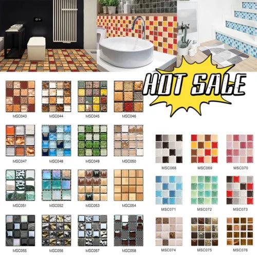 30PCS Stickers Glass Crystal Tile Tile Sticker Waterproof Self-adhesive DIY Wall - Furniture4Design